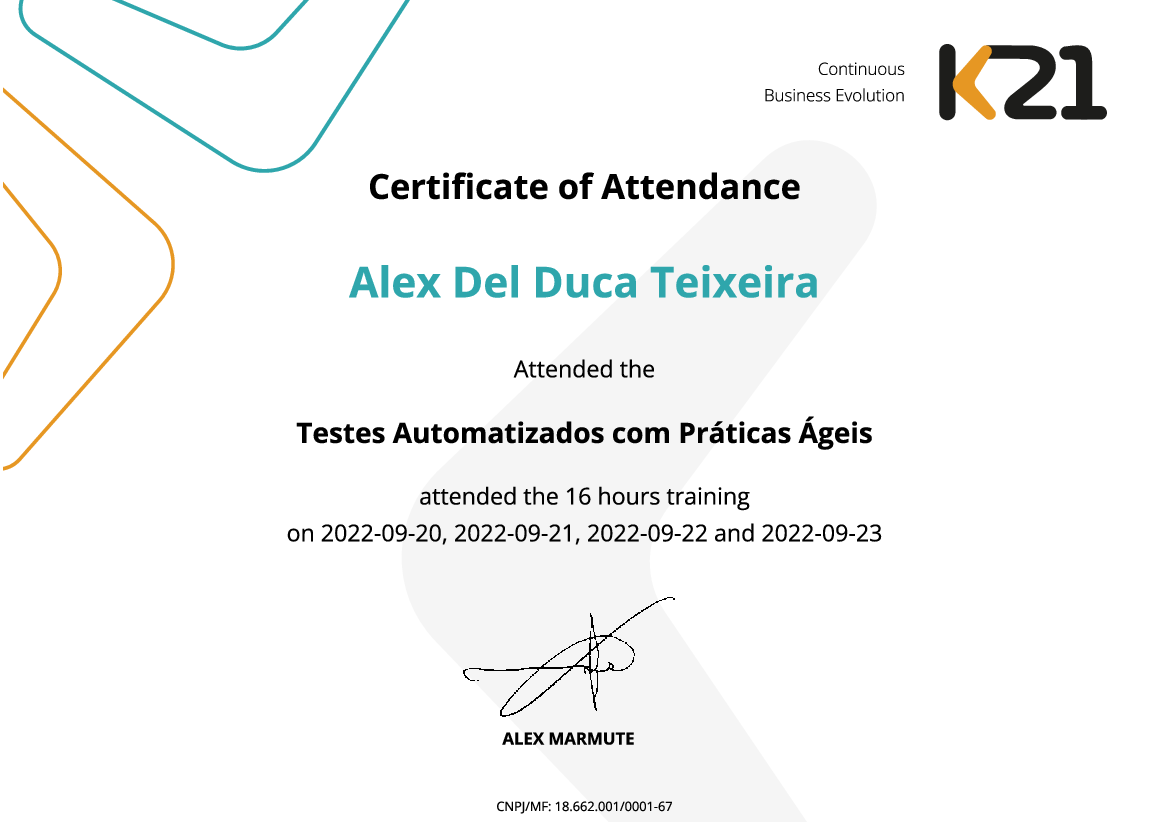Certificado K21